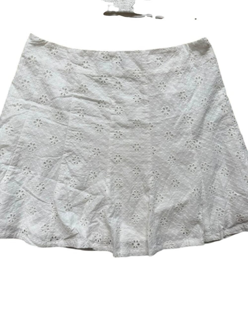 Lulus Eyelet Cotton 2 Piece Set Womens L White Crop Top Mini Skirt NWT Summer - Picture 3 of 9